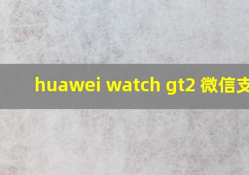 huawei watch gt2 微信支付